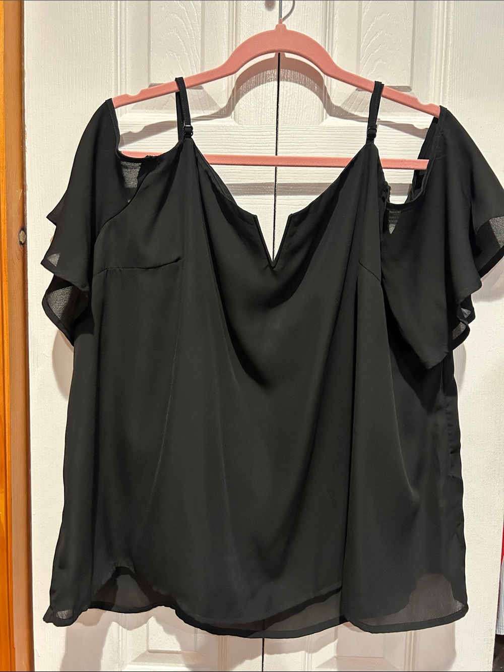 SHEIN Black Cold-Shoulder V-Neck Camisole